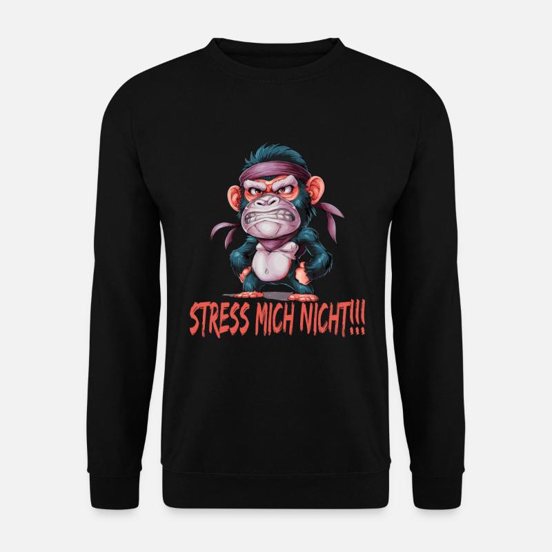 Stress Mich Nicht Gorilla - Unisex Pullover - Schwarz