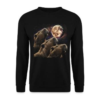 Capybara Capibara Howling Moon - Unisex Sweatshirt - black - Front - Alina (178cm) & Michal (187cm)