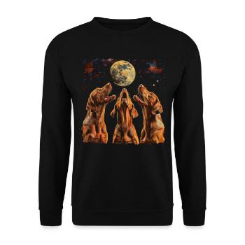 Baie de Chesapeake Retriever Chien Lune Hurlante - Sweat-shirt Unisexe - noir - Devant - Alina (178cm) & Michal (187cm)