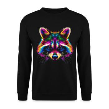 Raccoon possum street cat popart - Unisex Sweatshirt - black - Front - Alina (178cm) & Michal (187cm)