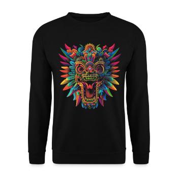 Quetzalcoatl Dieu aztèque mythologie Maya Inca Popa - Sweat-shirt Unisexe - noir - Devant - Alina (178cm) & Michal (187cm)