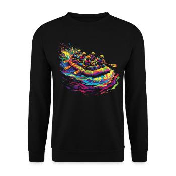 Rafting White Water River Rafter Paddling Popart - Unisex Sweatshirt - black - Front - Alina (178cm) & Michal (187cm)