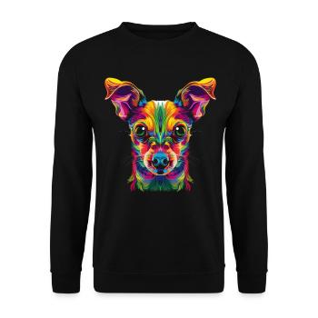 Rat Terrier Chien Popart - Sweat-shirt Unisexe - noir - Devant - Alina (178cm) & Michal (187cm)
