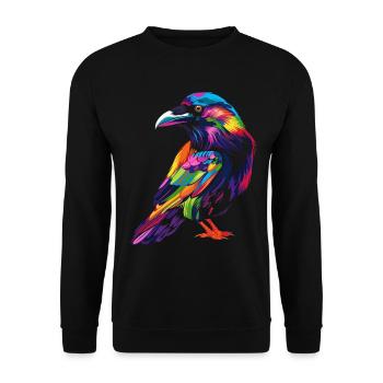Raven Crow Bird Popart - Unisex Sweatshirt - black - Front - Alina (178cm) & Michal (187cm)