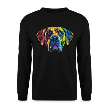 Rhodesian Ridgeback Dog Popart - Unisex Sweatshirt - black - Front - Alina (178cm) & Michal (187cm)