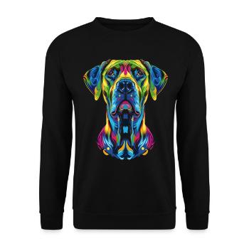 Rhodesian Ridgeback Dog Popart - Unisex Sweatshirt - black - Front - Alina (178cm) & Michal (187cm)