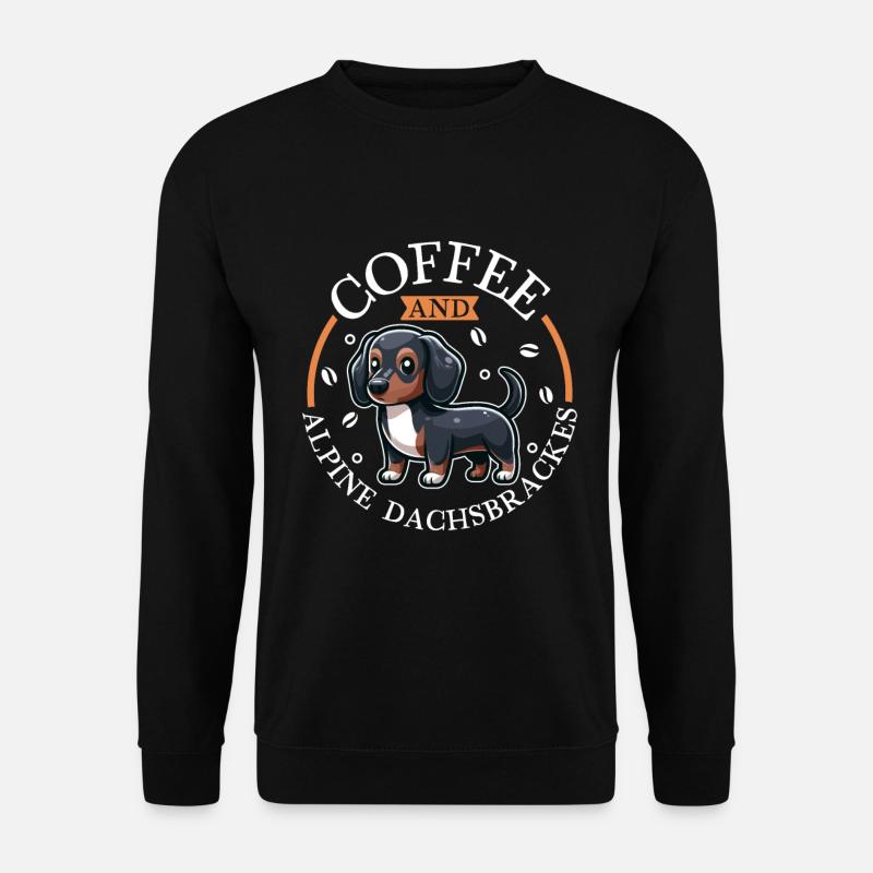 Coffee and Alpine Dachsbracke - Unisex Sweatshirt - black