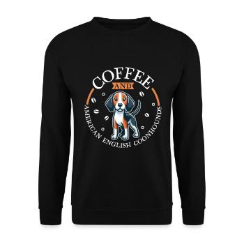 Café et Coonhound anglais américain - Sweat-shirt Unisexe - noir - Devant - Alina (178cm) & Michal (187cm)