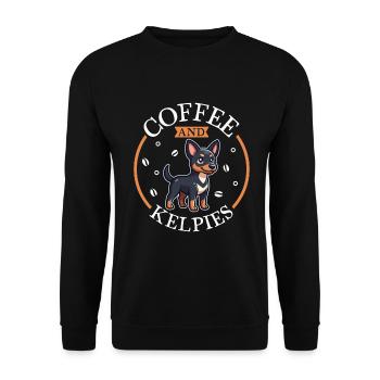 Coffee and Australian Kelpie - Unisex Sweatshirt - black - Front - Alina (178cm) & Michal (187cm)