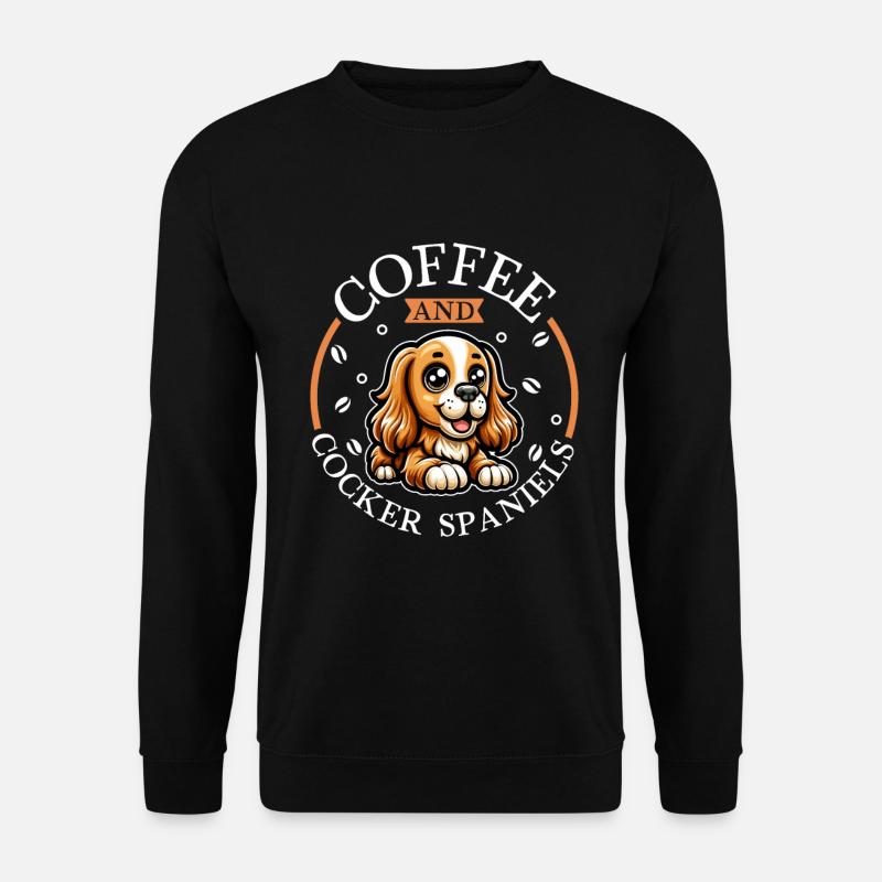 Coffee and English Cocker Spaniel - Unisex Sweatshirt - black