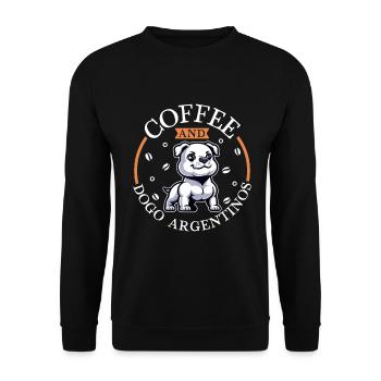Coffee and Dogo Argentino - Unisex Sweatshirt - black - Front - Alina (178cm) & Michal (187cm)