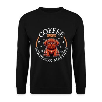 Kaffee und Bordeauxdogge - Unisex Pullover - Schwarz - Vorne - Alina (178cm) & Michal (187cm)