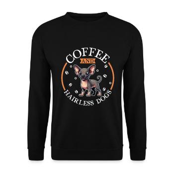 Café et chien sans poils - Sweat-shirt Unisexe - noir - Devant - Alina (178cm) & Michal (187cm)