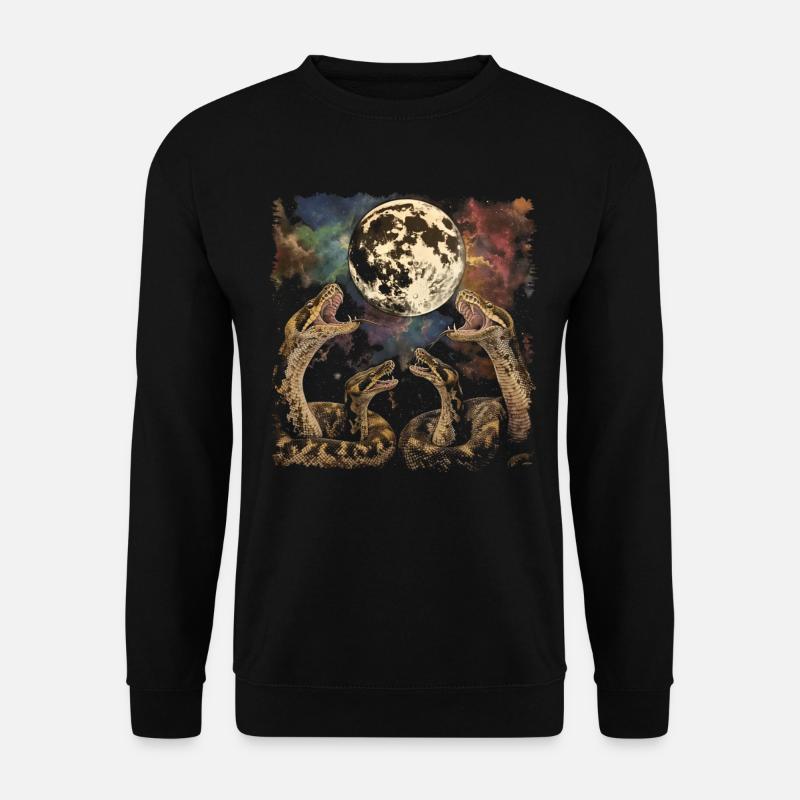 Kugelpython Schlange Heulender Mond - Unisex Pullover - Schwarz