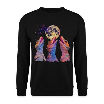 Lézard huppé Lune hurlante - Sweat-shirt Unisexe - noir - Devant - Alina (178cm) & Michal (187cm)