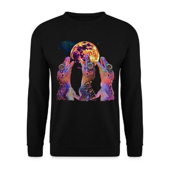 Lézard huppé Lune hurlante - Sweat-shirt Unisexe - noir - Devant - Alina (178cm) & Michal (187cm)