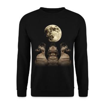 Bouledogue Français Frenchie Chien Hurlant Mon - Sweat-shirt Unisexe - noir - Devant - Alina (178cm) & Michal (187cm)