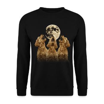 Golden Doodle Goldendoodle Dog Howling Moon - Unisex Sweatshirt - black - Front - Alina (178cm) & Michal (187cm)