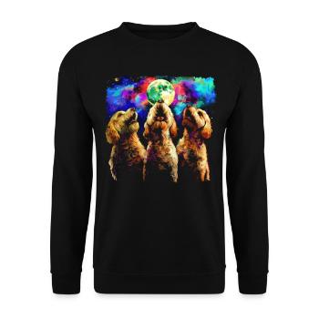 Golden Doodle Goldendoodle Dog Howling Moon - Unisex Sweatshirt - black - Front - Alina (178cm) & Michal (187cm)