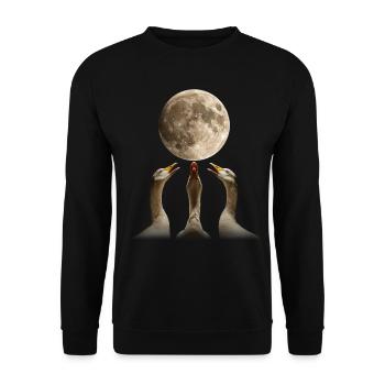Oie canard lune hurlante - Sweat-shirt Unisexe - noir - Devant - Alina (178cm) & Michal (187cm)