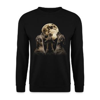 Dogue Allemand Chien Lune Hurlante - Sweat-shirt Unisexe - noir - Devant - Alina (178cm) & Michal (187cm)