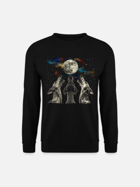Greyhound Dog Howling Moon - Unisex Sweatshirt - black