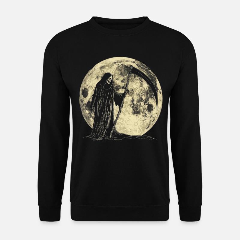 Sensenmann Der Tod Heulender Mond - Unisex Pullover - Schwarz