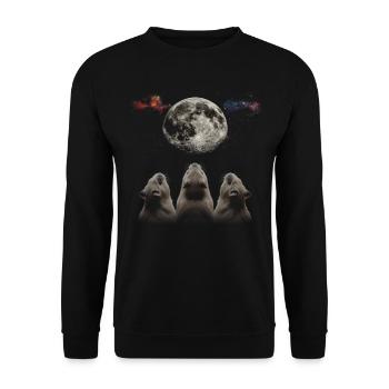 Cochon d’Inde Animal de compagnie Lune Hurlante - Sweat-shirt Unisexe - noir - Devant - Alina (178cm) & Michal (187cm)