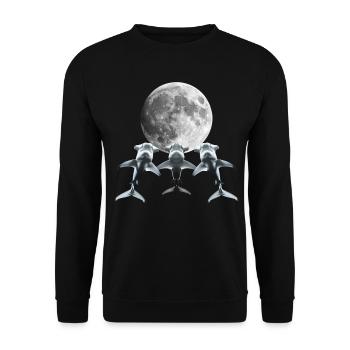 Hammerhai Meerestier Heulender Mond - Unisex Pullover - Schwarz - Vorne - Alina (178cm) & Michal (187cm)