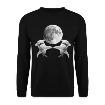 Hammerhai Meerestier Heulender Mond - Unisex Pullover - Schwarz - Vorne - Alina (178cm) & Michal (187cm)