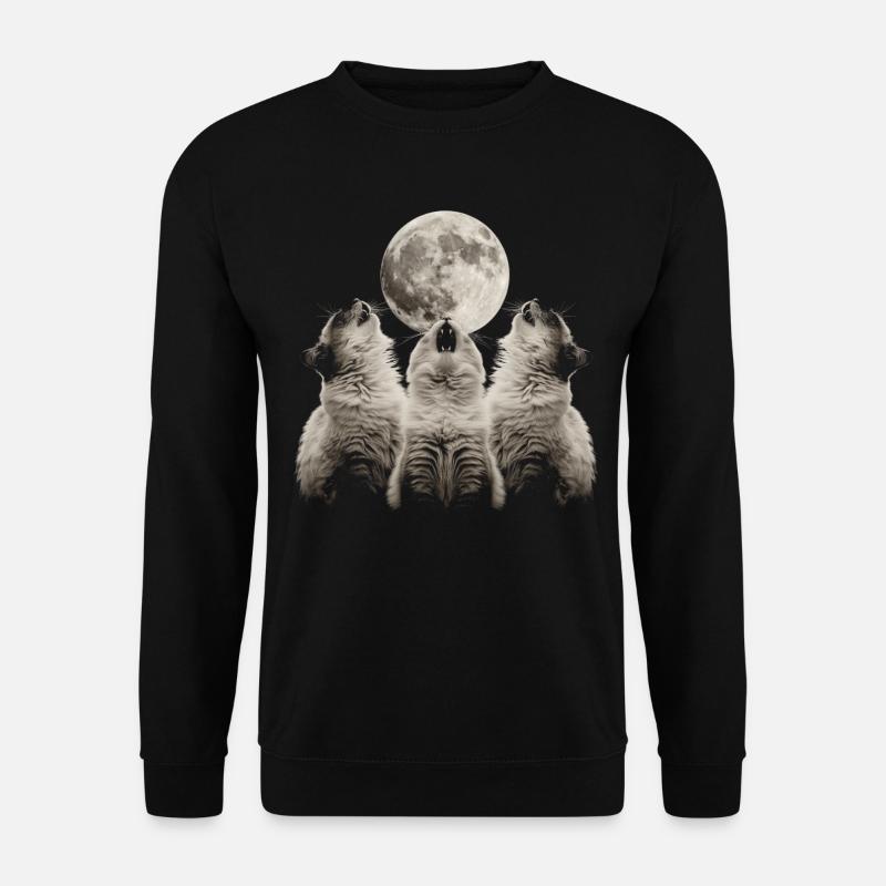 Himalayakatze Heulender Mond - Unisex Pullover - Schwarz