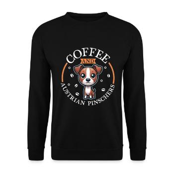 Coffee and Austrian Pinscher - Unisex Sweatshirt - black - Front - Alina (178cm) & Michal (187cm)