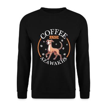 Café et Azawakh - Sweat-shirt Unisexe - noir - Devant - Alina (178cm) & Michal (187cm)