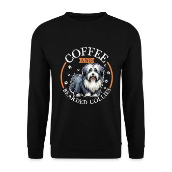 Café et Bearded Collie - Sweat-shirt Unisexe - noir - Devant - Alina (178cm) & Michal (187cm)