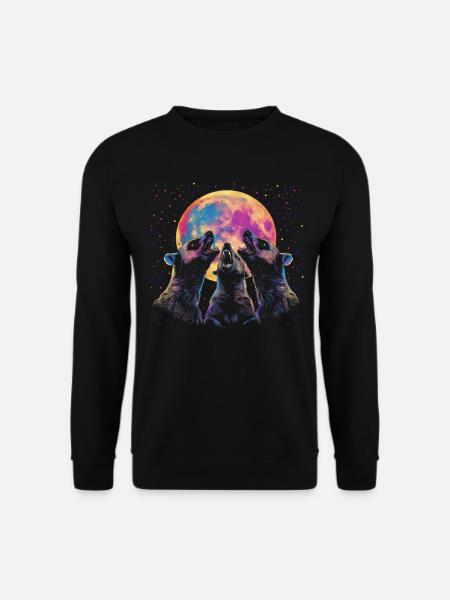 Honey Badger Ratel Howling Moon - Unisex Sweatshirt - black
