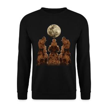 Irish Setter Dog Howling Moon - Unisex Sweatshirt - black - Front - Alina (178cm) & Michal (187cm)