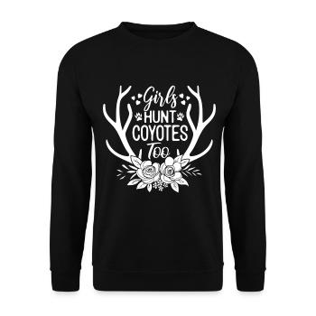 Coyote Hunt Coyote Hunter Yote - Unisex Sweatshirt - black - Front - Alina (178cm) & Michal (187cm)
