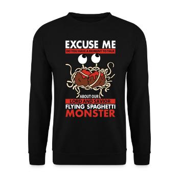 Monstre spaghetti volant FSM - Sweat-shirt Unisexe - noir - Devant - Alina (178cm) & Michal (187cm)