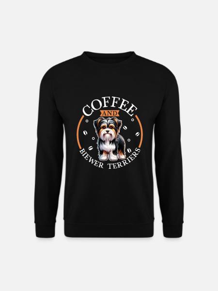 Coffee and Biewer Terrier - Unisex Sweatshirt - black