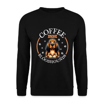 Kaffee und Bloodhound - Unisex Pullover - Schwarz - Vorne - Alina (178cm) & Michal (187cm)