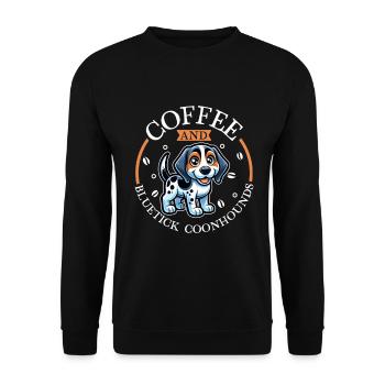 Café et Bluetick Coonhound - Sweat-shirt Unisexe - noir - Devant - Alina (178cm) & Michal (187cm)