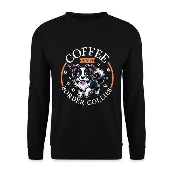 Café et Border Collie - Sweat-shirt Unisexe - noir - Devant - Alina (178cm) & Michal (187cm)