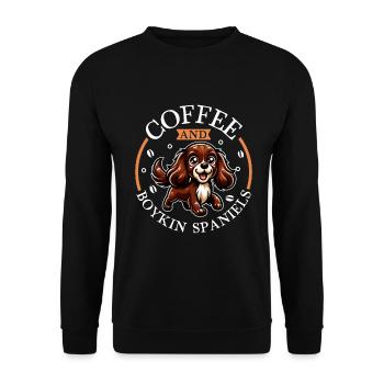 Café et épagneul Boykin - Sweat-shirt Unisexe - noir - Devant - Alina (178cm) & Michal (187cm)
