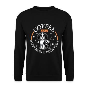 Coffee and Braque d'Auvergne - Unisex Sweatshirt - black - Front - Alina (178cm) & Michal (187cm)