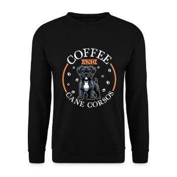 Coffee and Cane Corso - Unisex Sweatshirt - black - Front - Alina (178cm) & Michal (187cm)