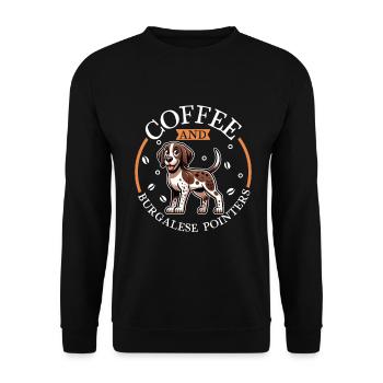 Kaffee und Perdiguero de Burgos - Unisex Pullover - Schwarz - Vorne - Alina (178cm) & Michal (187cm)