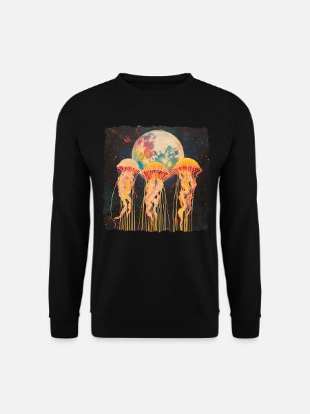 Jellyfish Ocean Howling Moon - Unisex Sweatshirt - black
