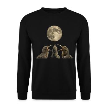 Kiwi Bird New Zealand Howling Moon - Unisex Sweatshirt - black - Front - Alina (178cm) & Michal (187cm)