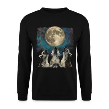 Lémurien Ringtail Lune hurlante - Sweat-shirt Unisexe - noir - Devant - Alina (178cm) & Michal (187cm)