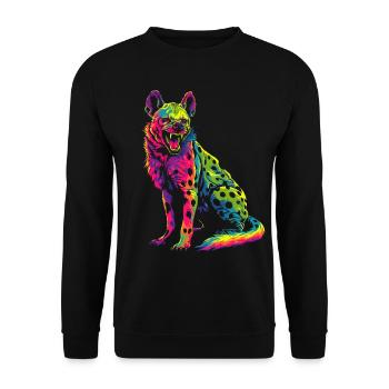 Hyène Afrique Animal Safari Popart - Sweat-shirt Unisexe - noir - Devant - Alina (178cm) & Michal (187cm)